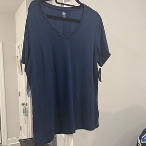 Athletic Works Deep Blue V-Neck Short Sleeve Tee